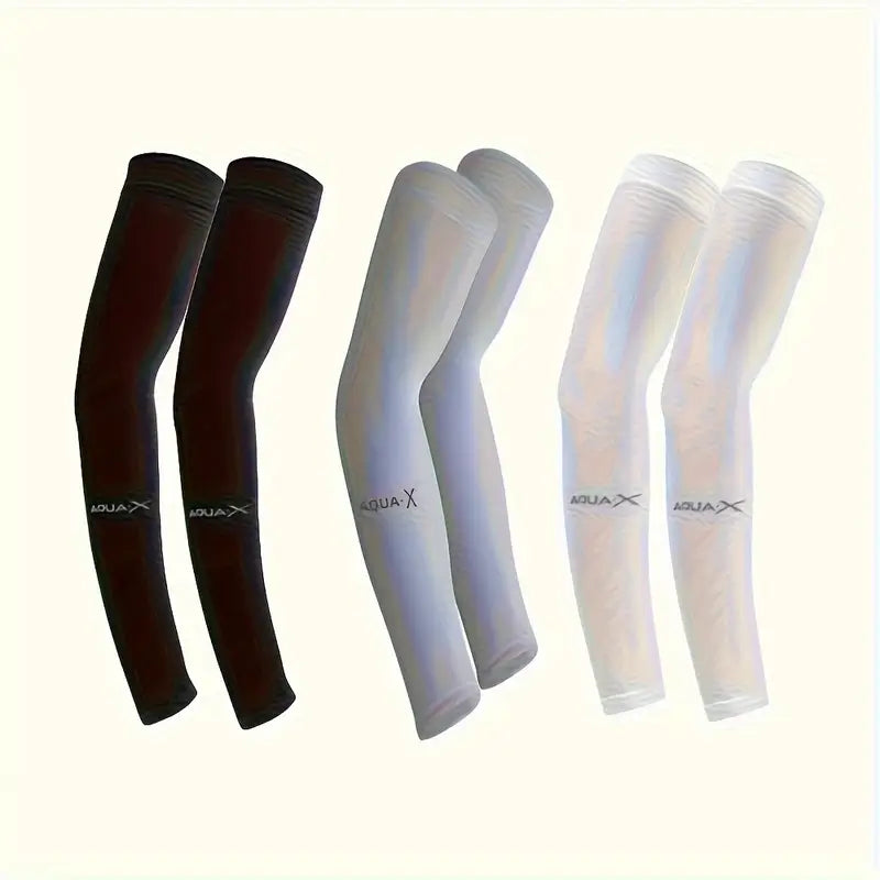 High-elastic breathable arm sleeves for men & women, ideal for summer sports.