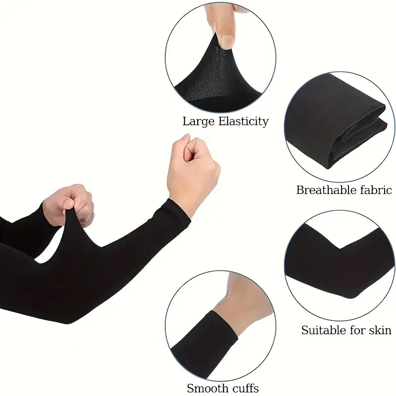 High-elastic breathable arm sleeves for men & women, ideal for summer sports.